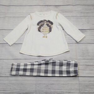 12/18m Mud Pie Plaid Turkey Outfit